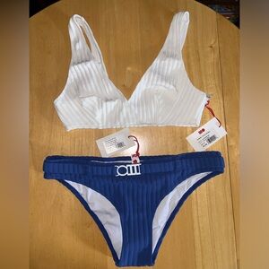Solid & Striped Bikini Set